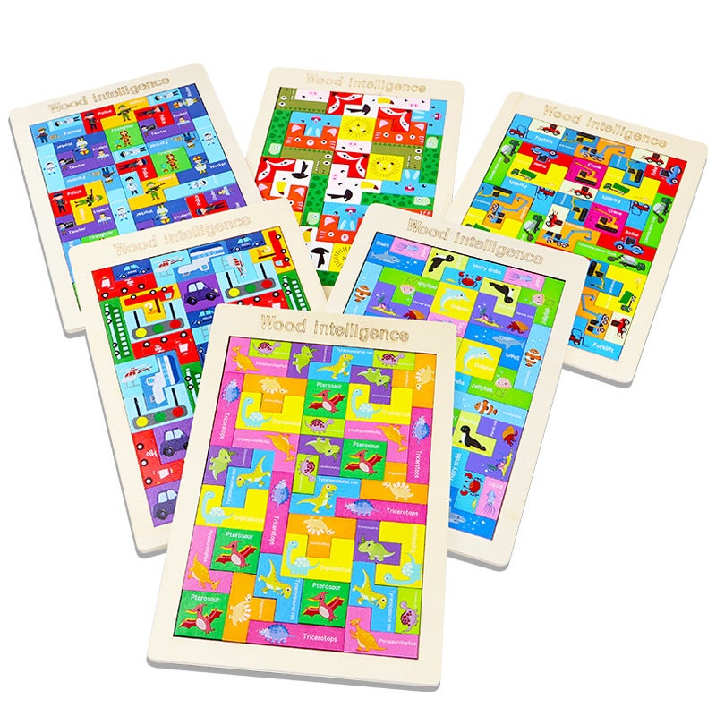 Tetris Early Education Educational Puzzle Wooden Puzzle Children'S Toys Building Blocks Multi-Theme Puzzle - Image 5